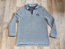 Weird Fish 1/4 Zip Macaroni Knit Fleece Jumper Grey Mens XL Chest 44" Length 32"