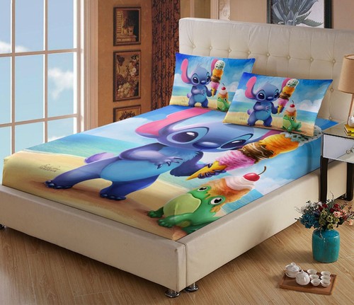 Lilo stitch cartoon - cartoon, bed