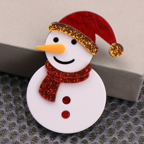 Elegant snowman brooch pin - pin,