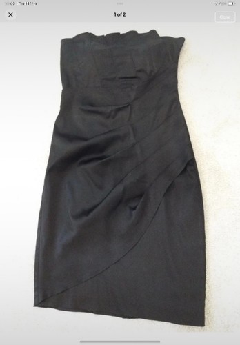 Black strapless dress - dress, m