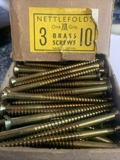 NETTLEFOLDS Screws Brass furniture Restorers GKN VINTAGE  SCREW 16 lot patina