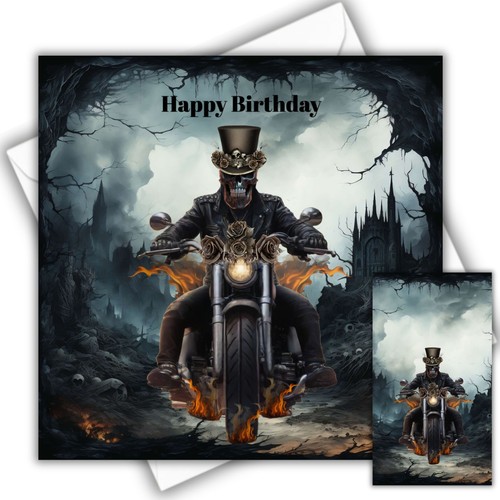 Gothic biker birthday - gothic,