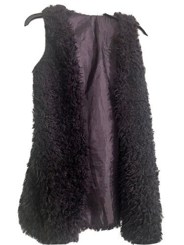 Black faux fur - black,