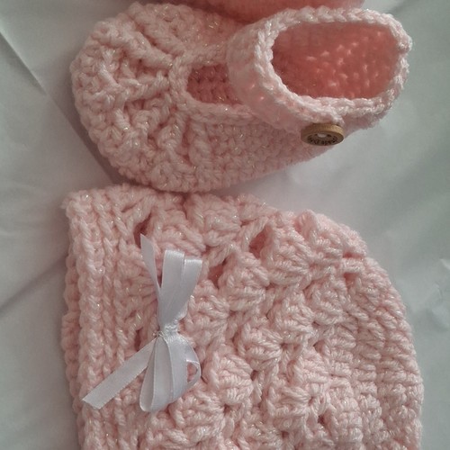 Handmade crochet pink white - crochet, &