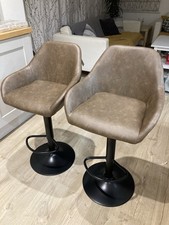 Pair Of 2 Brown Faux Leather