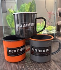 Auchentoshan Whisky Enamel Mug Set x3 | Collectable | Barware Gift Rare