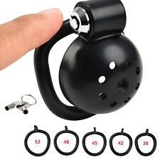 Male ABS Chastity Cage Click & Lock Sissy Cage with Rings Lock Device 