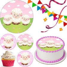 Sheep Animal Cake Topper Party