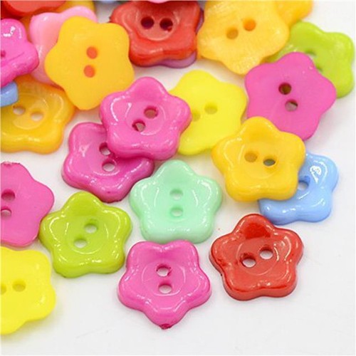 Acrylic flower buttons - 65+,