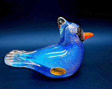 Vtg Czech Art Glass Blue Jay