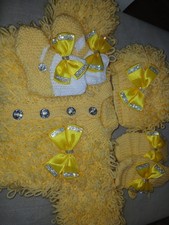 Baby Loopy Knitted Cardigan Set With Diamonte Bows 0-3 Months