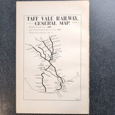Original 1906 Railway map of Taff Vale Railway General Map