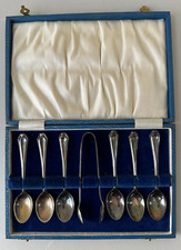 6 Tea Spoons & Tongs Thistle