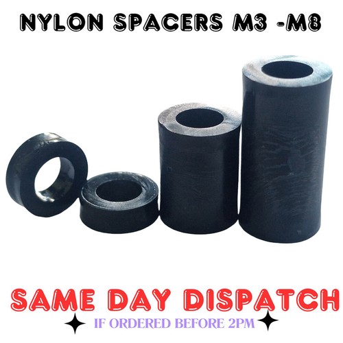 Black nylon spacers - 66, m3