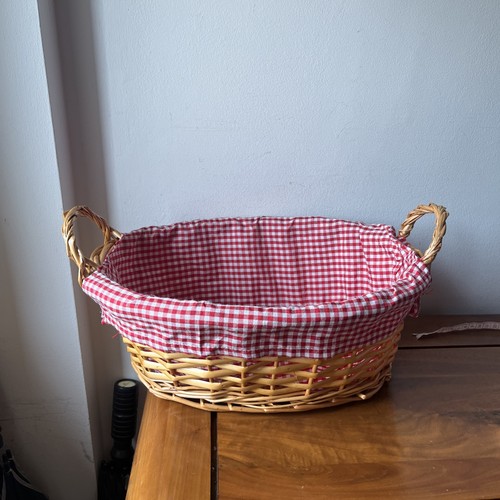 Wicker basket with red white - wicker,