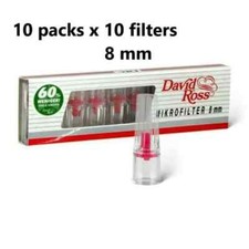 10 DAVID ROSS SLIM 8 MM TAR FILTERS FOR ROLLUPS. TAR CATCHER FOR  TIPS