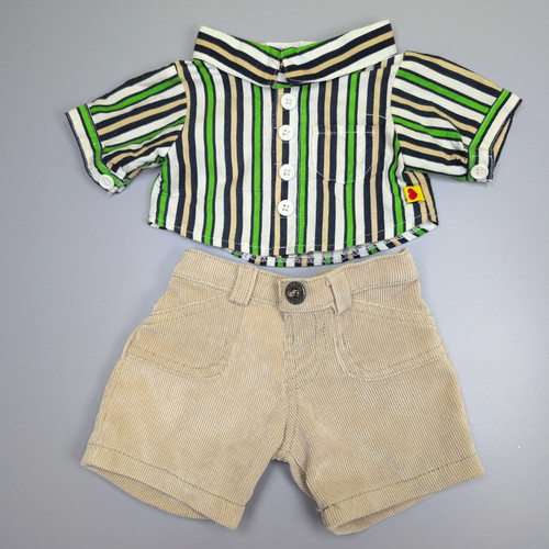 Build bear green striped - bear,