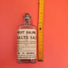 Antique Bottle Glass  Pharmacy Apothecary Medicine Chemist original paper label