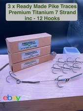 Predator X Titanium Pike Trace 3 PACK With 12 x Size 4 Trebles 42lb 7 Strand