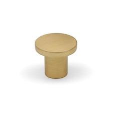 Round Brass Cabinet Knob Gold Circular Disc Kitchen Cupboard Drawer Pull 25mm