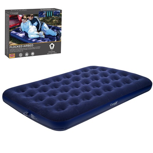 Double airbed flocked camping - airbed,