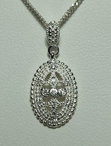 Silver cubic zirconia - silver, pendant