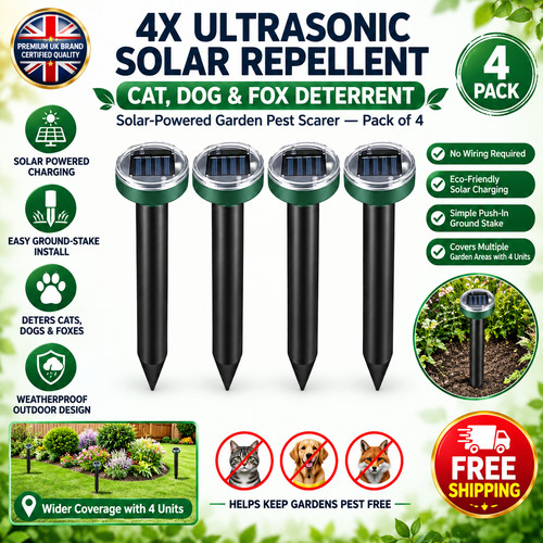 Ultrasonic solar cat dog - 4x,
