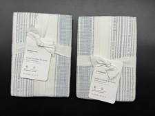 POTTERY BARN HAWTHORN STRIPE SET OF 2 STANDARD SHAM BRAND NEW BLUE