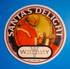 WYE VALLEY brewery beer pump clip badge front SANTA'S DELIGHT xmas ale Hereford