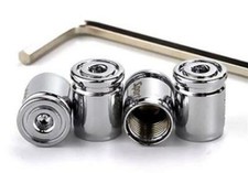 CHROME Anti Theft Alloy Locking Dust Valve Wheel Caps (DC7C) fits Classic (S)