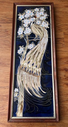 Framed maw co majolica bird - ,