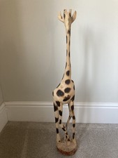 African Handmade large giraffe wooden figure