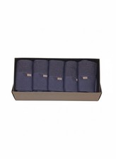 Breathable Deodorizing Bamboo Blue 5 Pairs Socks for Men Soft and Comfortable
