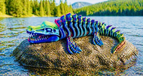 Printed crocodile alligator - printed,