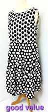 Debenhams Dress UK Size 18 Black & White Colour Cotton  Large Polka Dot
