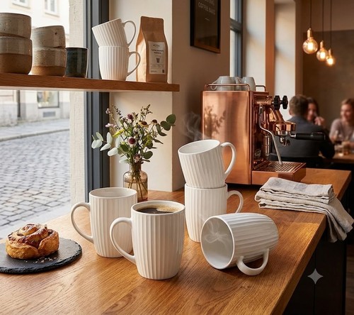 Large 350ml porcelain mugs - porcelain,
