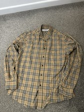 vintage burberry nova check shirt M