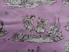 Michael Miller Flower Fairies toile  purple  piece - irregular piece - see image