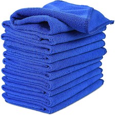 10Pcs Car Cleaning Detailing Soft Cloth Bulk Towels Microfibre Polish Clean Blue