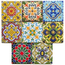 Set of 8 Multi Colour Moroccan