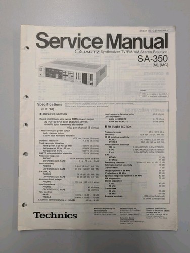 Technics 350 quartz - technics, sa-350
