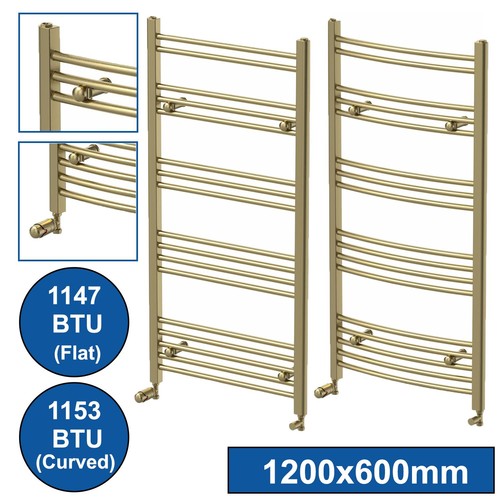 Brushed brass heated towel - heated,