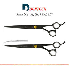 PET GROOMING SCISSORS BARBER HAIR FUR CUTTING DOG & CAT 8.5 STRAIGHT & CURVED