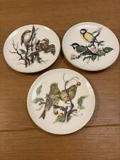 Job Lot 3 Coalport Bone China Plates Gorgeous British Birds 9cm Diameter 