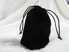 Soft Black Velvet Drawstring Pouches Jewellery Wedding Pouch Dice Bag 9cm x 15cm