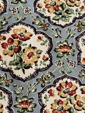 Beautiful Vintage French Fabric Woven Floral 220cm x 270 cm 1950’s 