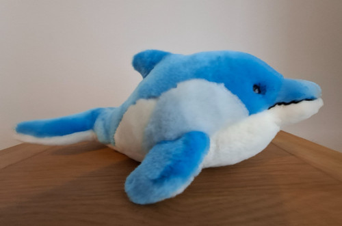 Blue dolphin plush - soft, by