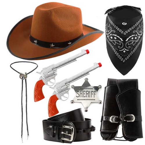 Adults brown cowboy costume - cowboy,