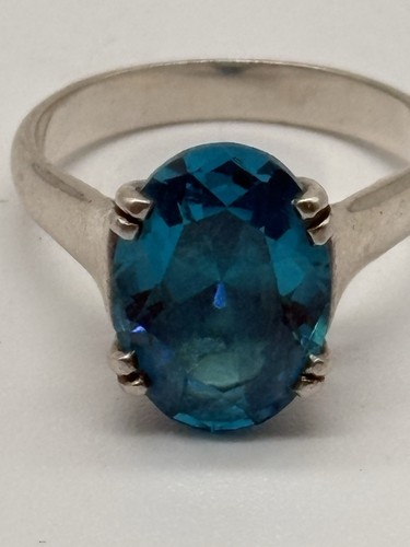 Sterling silver blue topaz - silver,