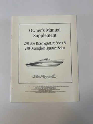 Sea ray owner - owner's, manual